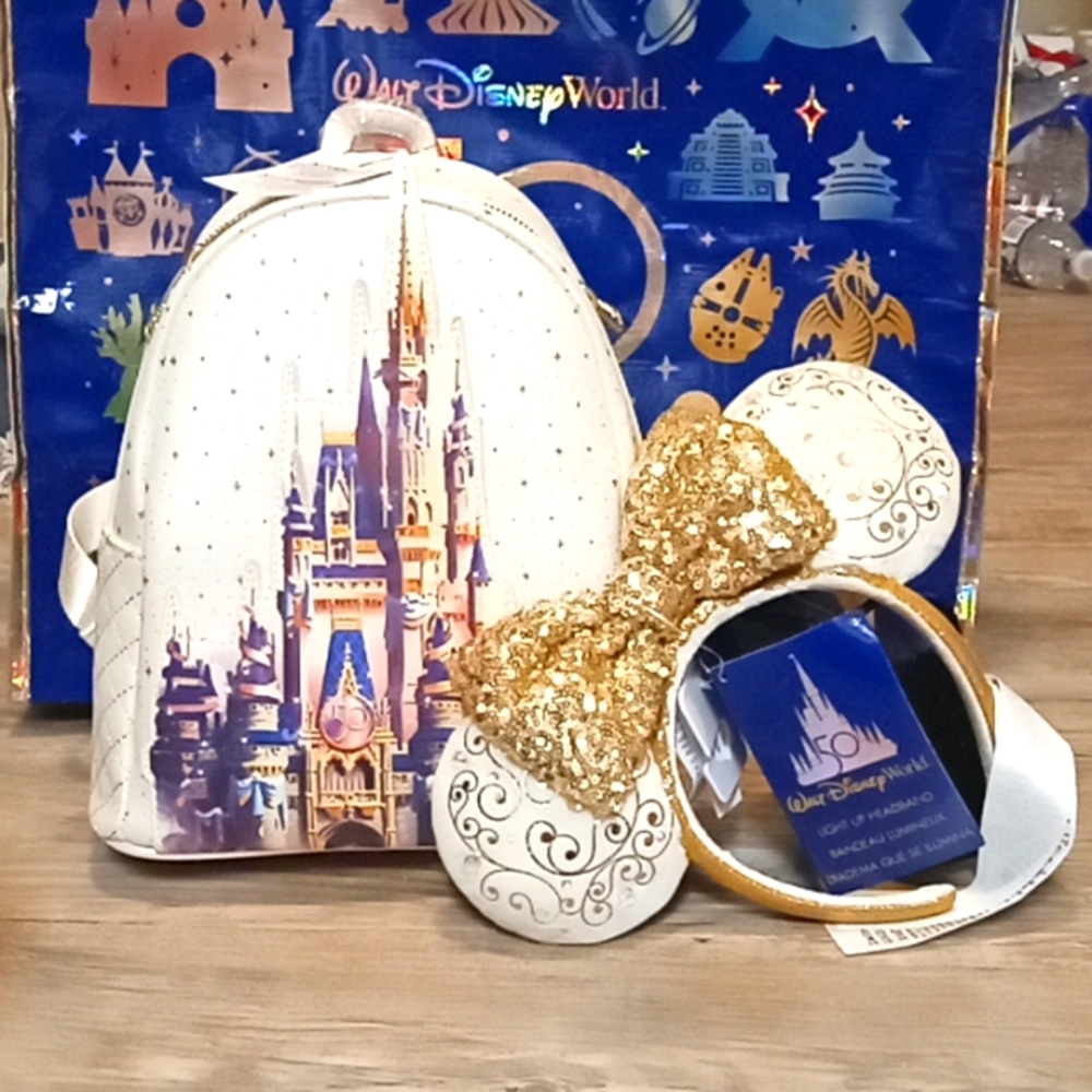 Disney Parks LoungeFly Limited Edition 50th Anniversary Castle Collection Bundle
